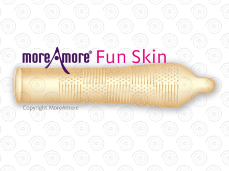 MoreAmore Fun Skin 12 condoom met dots&amp;ribs vorm condoom